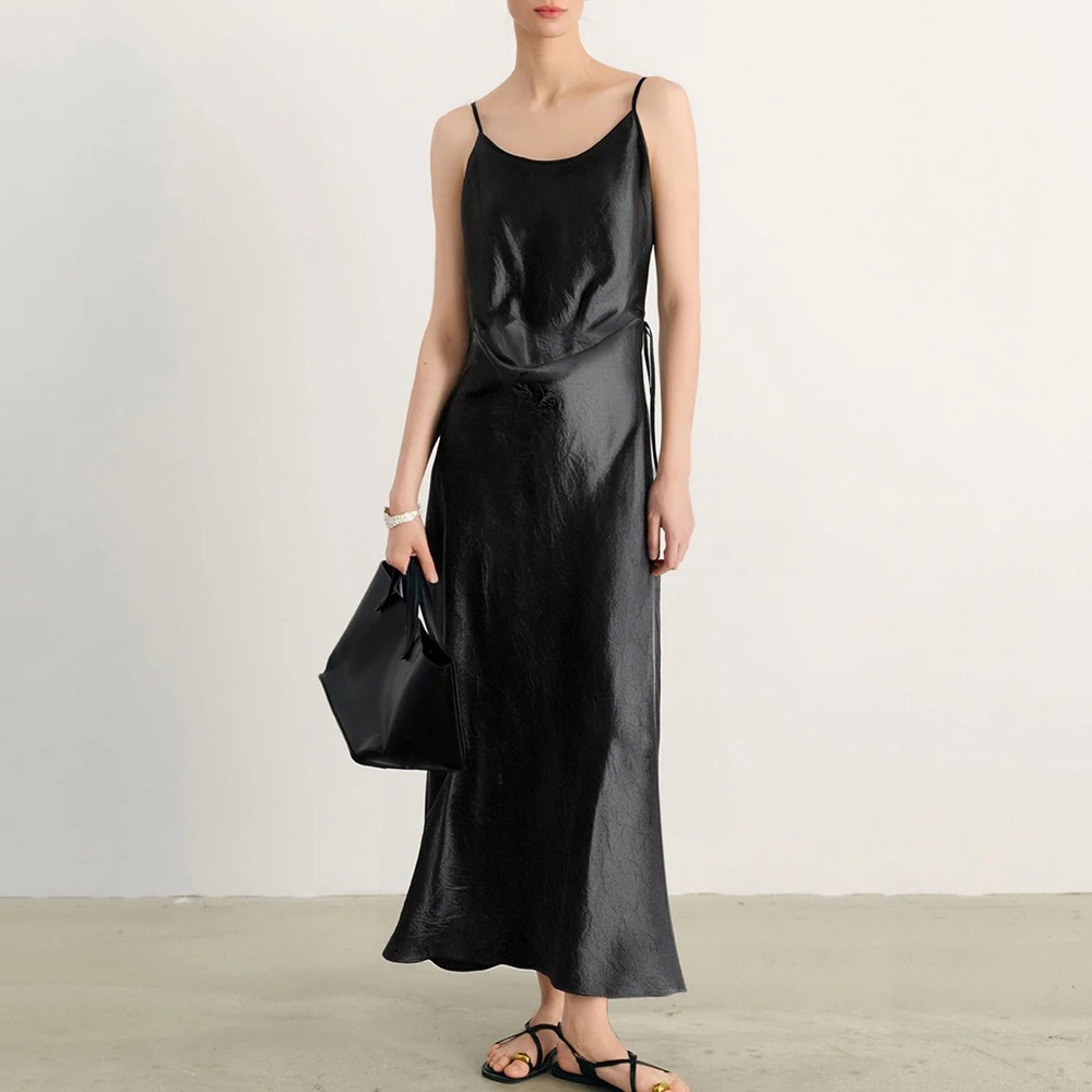 French Premium Brand “Meilleur Moment” Satin Slip Midi Dress. Amazing quality.